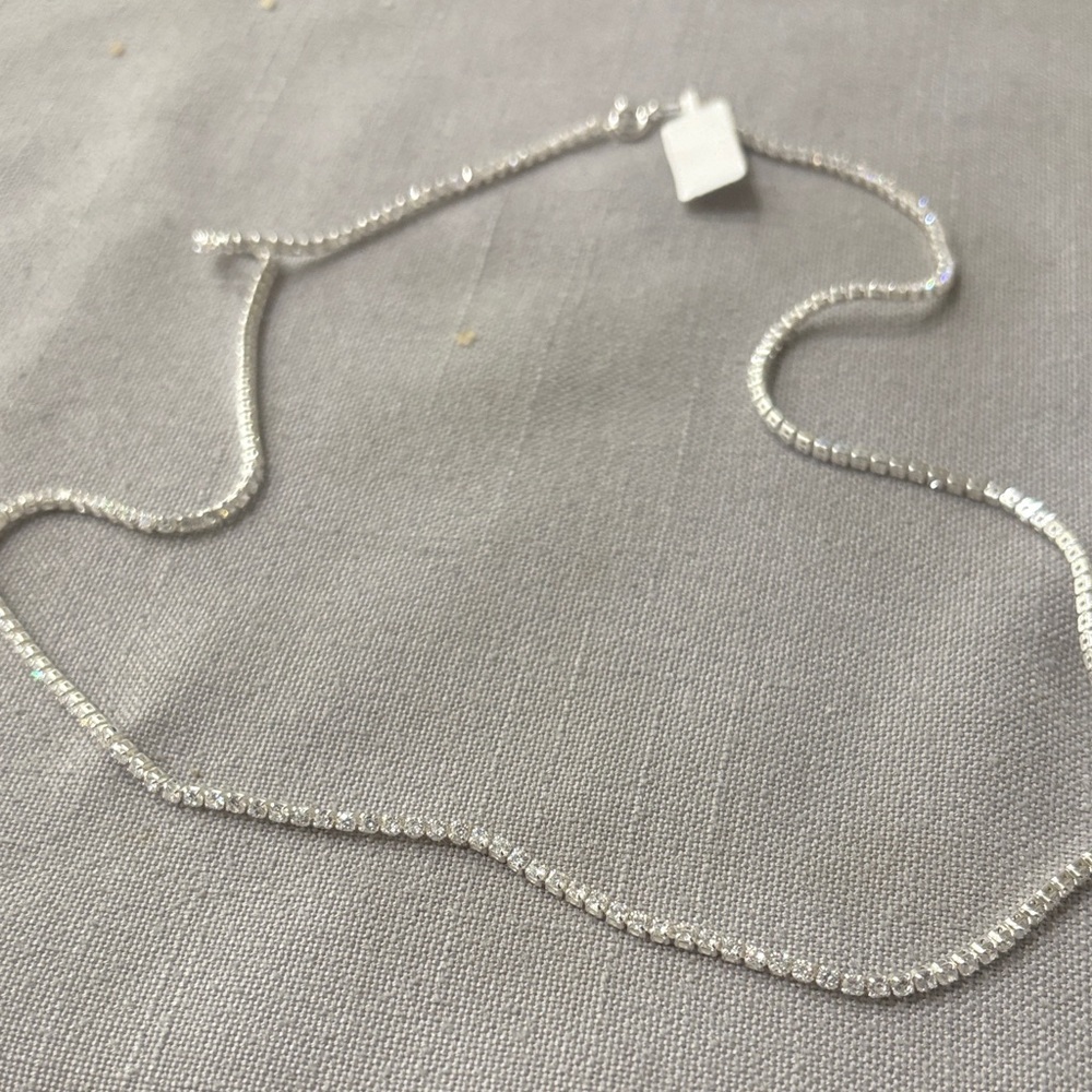 Sterling Silver Tennis Necklace - Silver